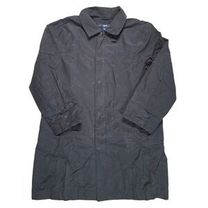 Gap Womens Black Trench Coat Car Coat Cotton Nylon Blend Size L